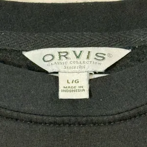 Orvis Classic Black Crewneck Sweatshirt, Large thumbnail 3