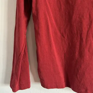 Mango / MNG red long sleeve basic tee / boatneck top thumbnail 2