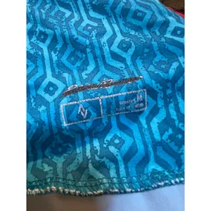 Eddie Bauer Womens Sz Medium Pull-On A-Line Skirt Teal Blue Geometric Adjustable thumbnail 9