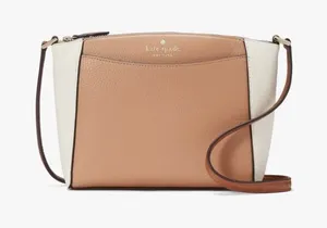 NWT Kate Spade Monica Small Crossbody Bag Purse Pebbled‎ Leather Light Fawn thumbnail 1