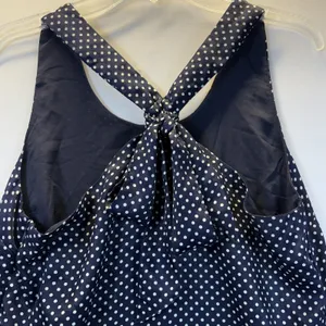 Pixley womens mirin‎ Dress blue Polka Dot Shift Tie razerBack Lined Small thumbnail 4