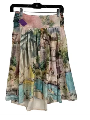 Nwot CELANDINE Strapless Bow-Front Mini Dress $128 fall party angelic print boho thumbnail 5