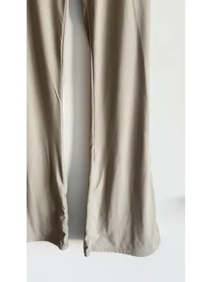 Kimberly C Soft Foldover Flare Pants Taupe Lounge Yoga Stretch Small thumbnail 7
