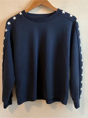 Dudley Stephens French Terry P'Town Pullover Blue with Stars Size XL thumbnail 3