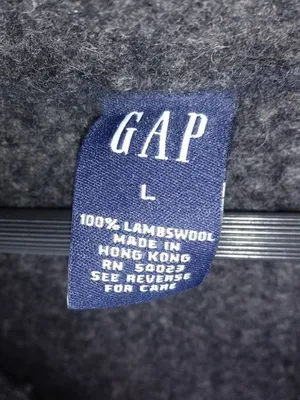 GAP L Thick Lambswool Zip Front Sweater in Charcoal Gray thumbnail 5