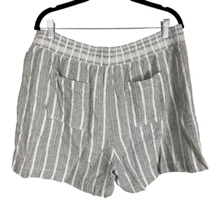 Briggs Women's Linen Blend 4 Pocket Woven Casual Pull-on Shorts Black Size XL thumbnail 5