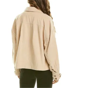 Avec Les Filles Corduroy Creamy Beige Oversized Cropped Wrsterncore Jacket M thumbnail 2