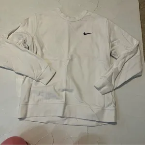 White Nike Women’s Sweater Crew Neck Large Casual Preppy Athletic thumbnail 2