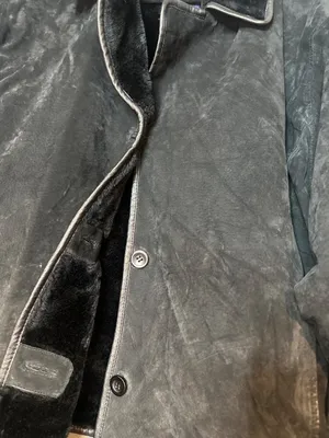 Venezia Womens 26/28 Black Genuine Leather Jacket Plus Size Plush Trim Vintage thumbnail 3
