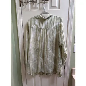 Soft Surroundings Tunic‎ Sz 1X Green Tie Dye Shirt Blouse Flowy Coverup Sheer thumbnail 4