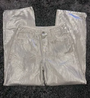 🌺Forth + Bay Silver Painted Denim Jeans Size 8 New🌺 thumbnail 1