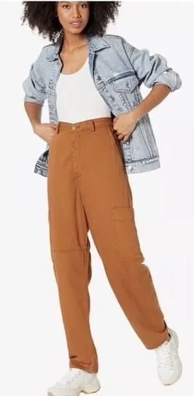 AG Adriano Goldschmied Renn Utility‎ High Rise Barrel Cargo Pants Clay 28 NWT thumbnail 1