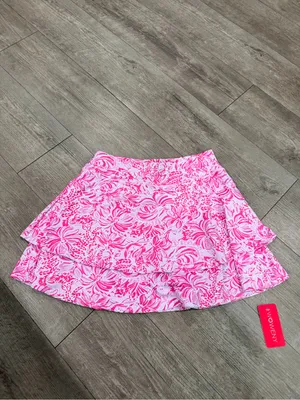 Bright Pink Tropical Print Ruffle Skort Size M thumbnail 3