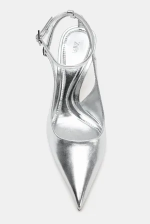 ZARA Metallic Slingback Heels thumbnail 3