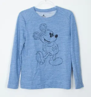 Disney Parks Mickey Mouse‎ Heathered Blue Crewneck Sweatshirt Womens Size Small thumbnail 1