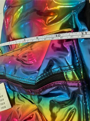 Jennifer K Holographic Rainbow fashion Metallic kids Backpack cute thumbnail 3