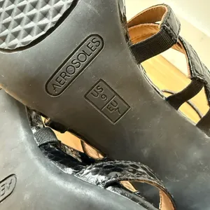 Aerosoles Passionfruit Sandals Black Snakeskin Patent Heels Size 9 thumbnail 9
