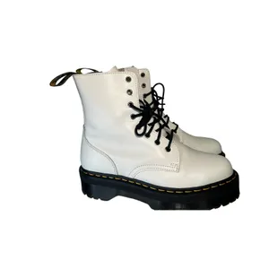 Dr. Martens Jadon Platform Boot 11 White Leather Side Zip Chunky Combat Lug Sole thumbnail 2