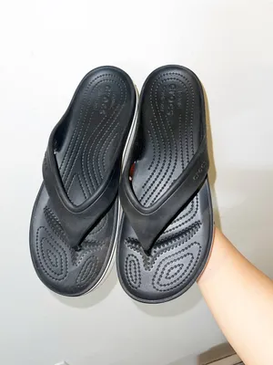 CROCS Women’s Platform Crocband Black and White Casual Flip Flop Sandals thumbnail 2