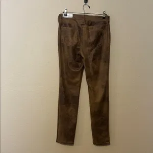 Chico's Faux Suede Worn Luggage 5 Pocket Ponte Slim‎ Pants NWT Size 4 R thumbnail 5