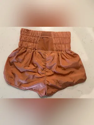 Free People Movement Hot Shot Shorts Burnt Orange Shimmer Athletic Lounge Size S thumbnail 7