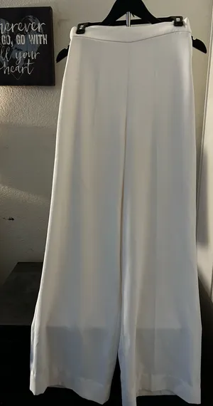 ZARA White Pants Wide-Leg thumbnail 1