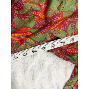 Midnight Sky Green Tropical Print Cotton Linen Blend Wide Leg Pull-on Pants S thumbnail 6
