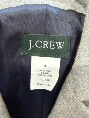 J. Crew Women’s 100% Wool Blazer Jacket Two Button Tailored in Gray 8 thumbnail 7