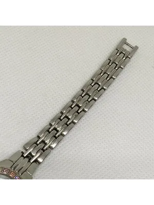 Vintage Elgin women’s watch silver tone mop dial Gemstones quartz 23mm running thumbnail 5