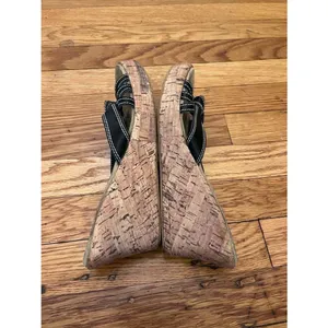 Sbicca of California Black Knotted Cork Wedge Sandals Size 8 thumbnail 6