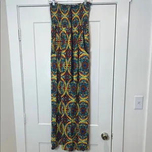Band of gypsies Boho Patterned halter Maxi dress in Yellow and Blue size medium thumbnail 2