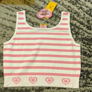 Caco x Powerpuff Girls Pink Striped Tank Top size M thumbnail 4