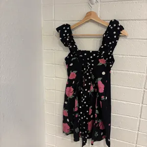 Free People bom bom mini dress in black and pink thumbnail 7