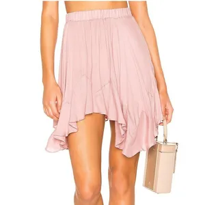 Free People Easy Does It Mini Skirt Womens Medium‎ Mauve Boho Ruffle Fairycore thumbnail 2