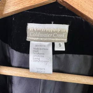 Coldwater Creek Womens size Small Velvet Blazer Black Single Button Whimsygoth thumbnail 7