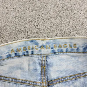 American Eagle Womens Shorts 31" Blue Denim Acid Wash Distressed Cut Off Bermuda thumbnail 10