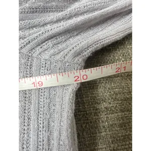 Maurices Womens Ribbed Puff Short Sleeve Light Gray Top Blouse Size Large thumbnail 6