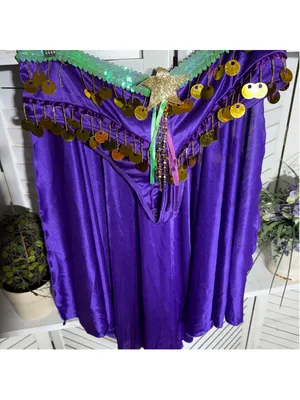 Vintage mermaid queen Halloween costume top bodysuit dress headband beaded L thumbnail 4