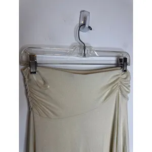 NWT OGL Move Ivory Lime Ruched Waist Flowy Maxi Skirt Size Medium Stretch thumbnail 8