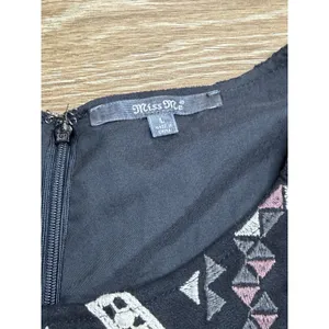 Miss Me Dress Women's Size L Black Microsuede Embroidered Boho Western Shift thumbnail 4