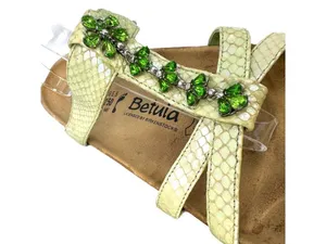 Betula x Birkenstock Iridescent Green Jewel Accents Snake Embossed Strap Size 8 thumbnail 11