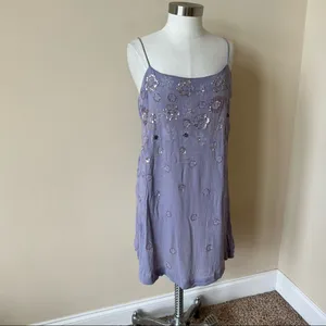 Free People Lavender Embroidered Dress thumbnail 2