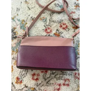 Nanette Lepore Pink and Purple‎ Colorblock Pebbled Faux Leather Crossbody Bag thumbnail 4