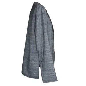 Hollister XL Navy Houndstooth‎ Plaid Open Front Sweater Blazer Jacket Academia thumbnail 4