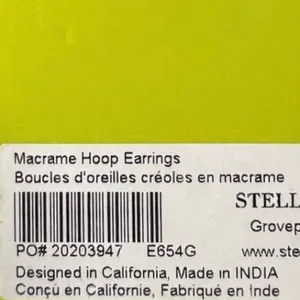 Coral and Gold Macrame Hoop Earrings by Stella & Dot - NIB thumbnail 3