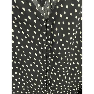 Abercrombie Black Polka Dot Faux Wrap Dress Button Front S thumbnail 10