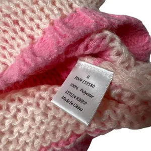 Pink Lily Pink Peach Striped Oversized Sweater Medium Balloon Sleeve Preppy thumbnail 9