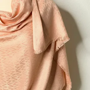 Nine West Peach Jacquard Zigzag Rayon Wrap Scarf with Eyelash Fringe‎ thumbnail 2