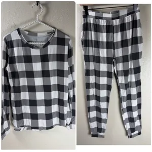 Kyte Baby Women’s Bamboo Pajama Set Size Small Matching Top Pants Plaid Gingham thumbnail 2