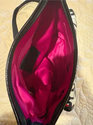 Coach Poppy Graffiti Floral Shoulder Crossbody Bag Black White Red/Pink Vintage thumbnail 8